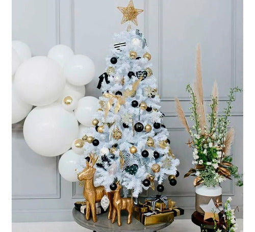 Árvore De Natal Branca Grande 150cm 250 Galhos + Pisca Pisca