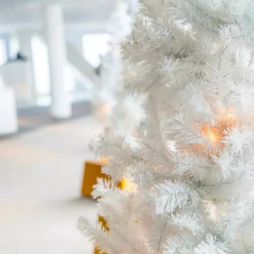 Árvore De Natal Branca Grande 150cm 250 Galhos + Pisca Pisca