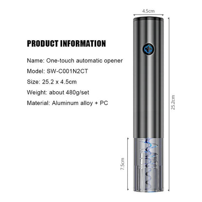 Abridor De Vinho Automático À Bateria Recarregável Usb Top