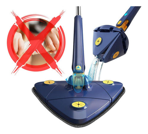 Esfregão Limpeza De Parede E Piso Triangular Giratório Top