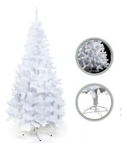 Árvore De Natal Branca Grande 150cm 250 Galhos + Pisca Pisca