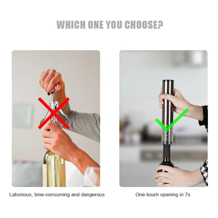 Abridor De Vinho Automático À Bateria Recarregável Usb Top