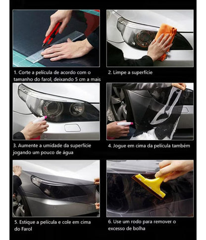 Película Automotiva Farol Lanterna Proteção E Antirisco 2mt