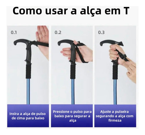 Bastão Caminhada Trekking Bengala Trilha Alumínio Retrátil