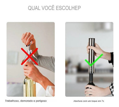 Abridor De Vinho Automático À Bateria Recarregável Usb Top