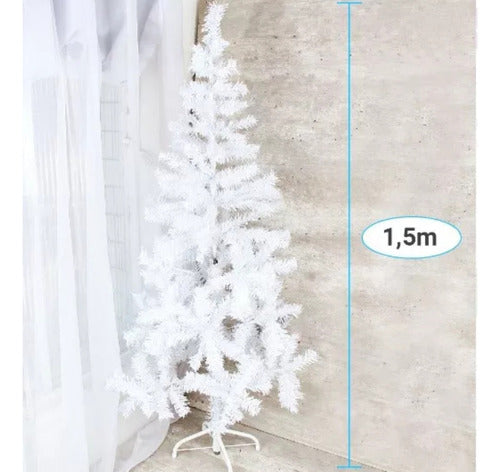 Árvore De Natal Branca Grande 150cm 250 Galhos + Pisca Pisca